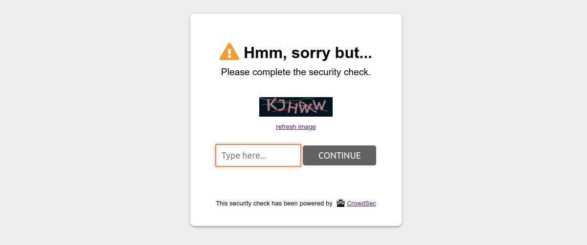 Captcha wall Ban wall